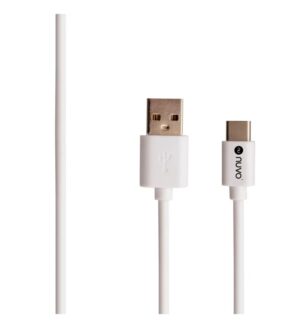 NUVO ADAT ÉS TÖLTŐKÁBEL - USB -TYPE C, 2M, FEHÉR