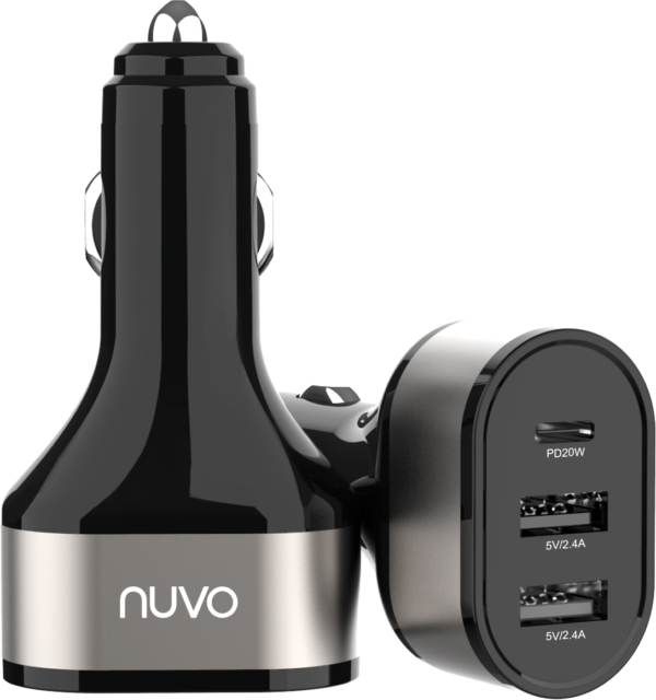 NUVO AUTÓS TÖLTŐ 2X USB 1XUSB-C KIMENETTEL (44W)