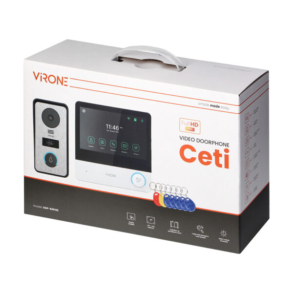 OR-VDP-60FHD 4 vezetékes videokaputelefon szett, RFID, microSD - Image 2