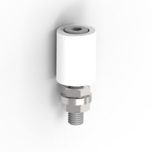Támasztógörgő fehér PVC Zn, D30mm, white