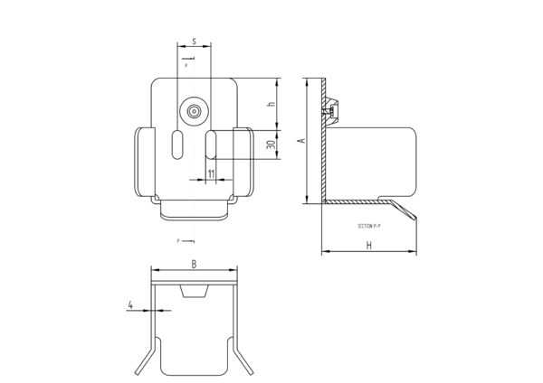 Alsó fogadó konzol, INOX profile 60x60mm - Image 3