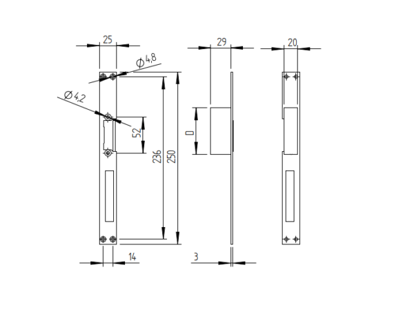 Elektromágneses zár kétoldalas lappal, 12v-24V AC/DC - Image 2