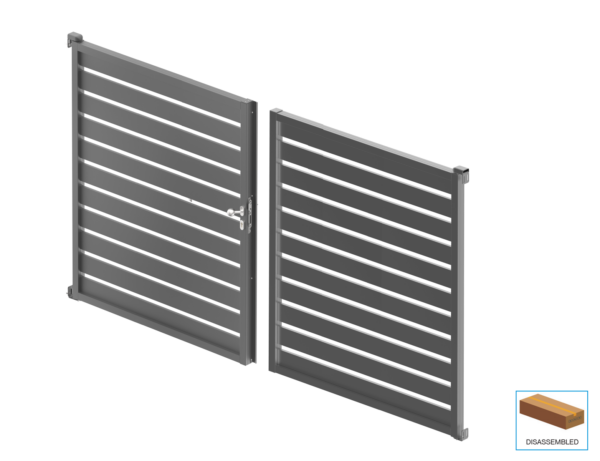Kétszárnyú kapu 3,92x1,85m 20x100 R7016 töltettel - készlet