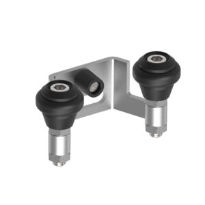 Felső megvezető-ütköző, Inox, b60mm, black rubber