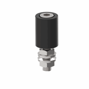 Támasztógörgő fekete PVC Zn, D42mm, black