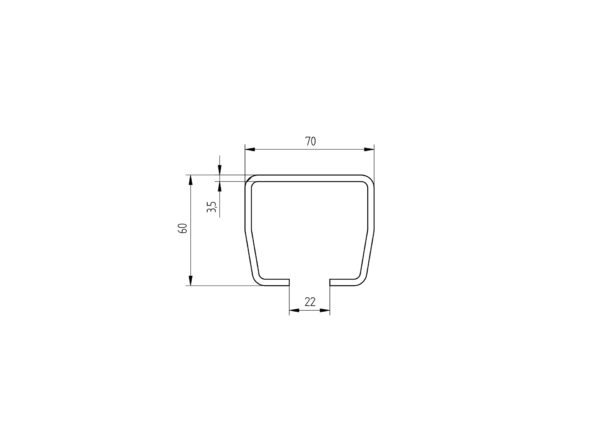 Úszókapu C-profil, horganyzott, 70x60x3,5 mm, L 3m - Image 2