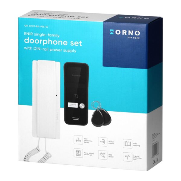 OR-DOM-BA-935W 2 vezetékes, 1 lakásos kaputelefon szett, RFID - Image 2